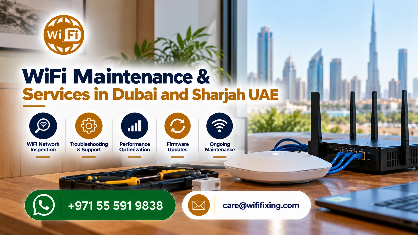 WiFi Maintenance Dubai, WiFi Maintenance Services UAE, WiFi Troubleshooting Sharjah