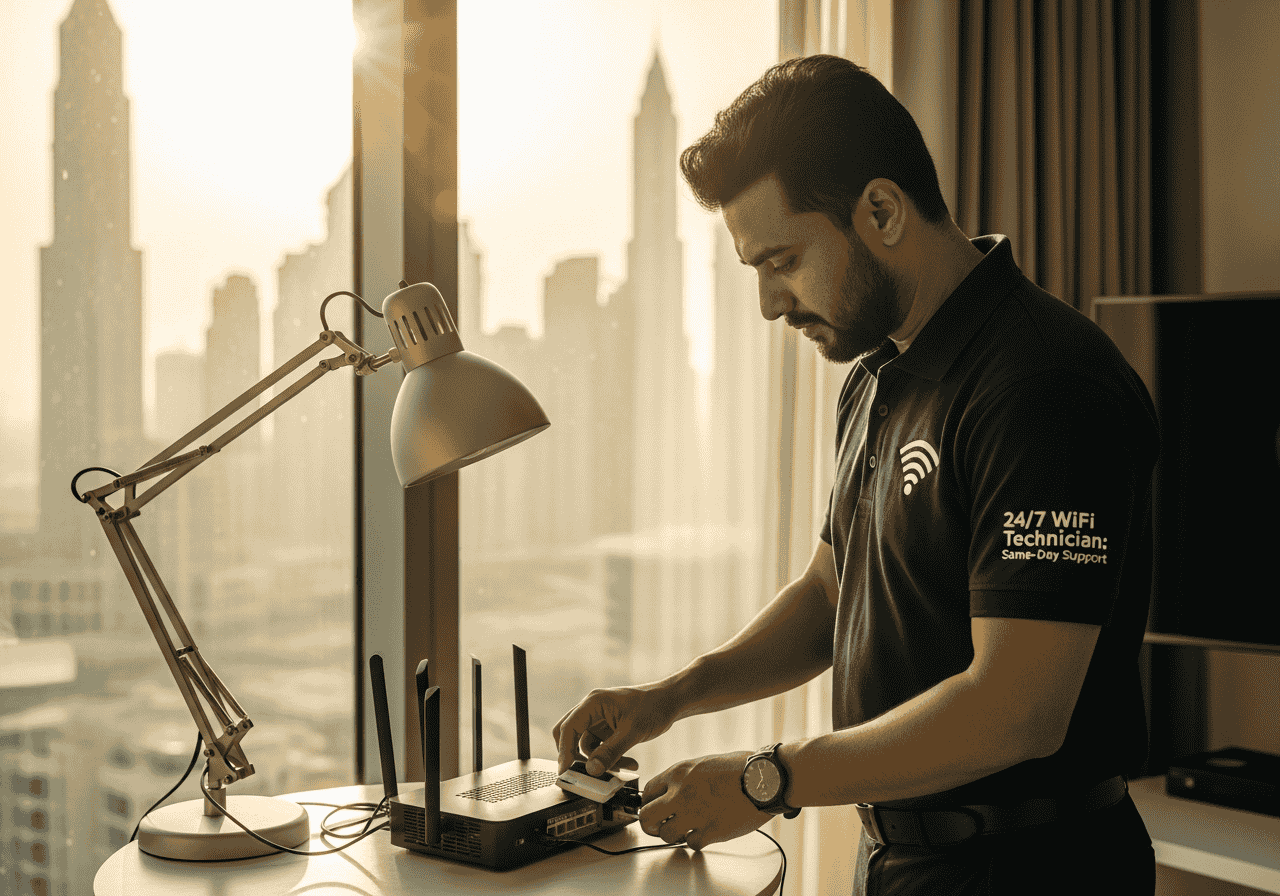 WiFi technician Dubai WiFi fixing Dubai WiFi repair service Dubai WiFi installation Dubai WiFi support Sharjah WiFi troubleshooting Dubai Router setup Dubai Mesh WiFi installation Dubai,247 WiFi Technician in Dubai Same-Day Support