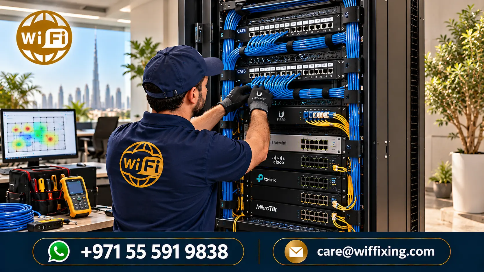 Structured Cabling Dubai, Data Cabling Services UAE, Cat6 Cabling Dubai, Cat6A Installation UAE, Fiber Optic Installation Dubai