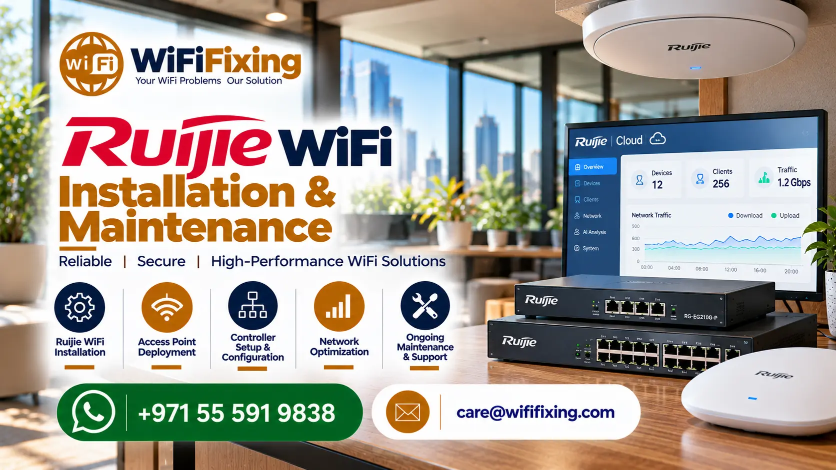 Ruijie WiFi Installation Dubai Ruijie Installation and Maintenance Dubai Ruijie Network Installation Dubai
