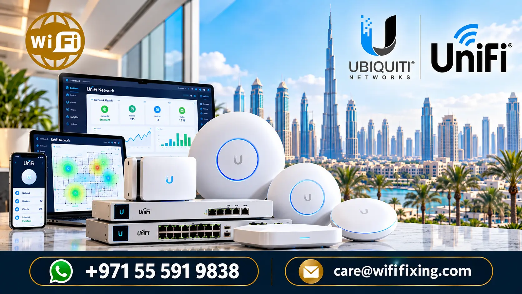 Ubiquiti UniFi WiFi Support and Network Installation Service Dubai